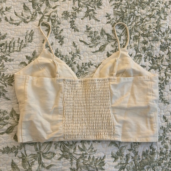 Altar'd State Cream Bralette Crop Top Size L Festival Boho Layering - Picture 2 of 3